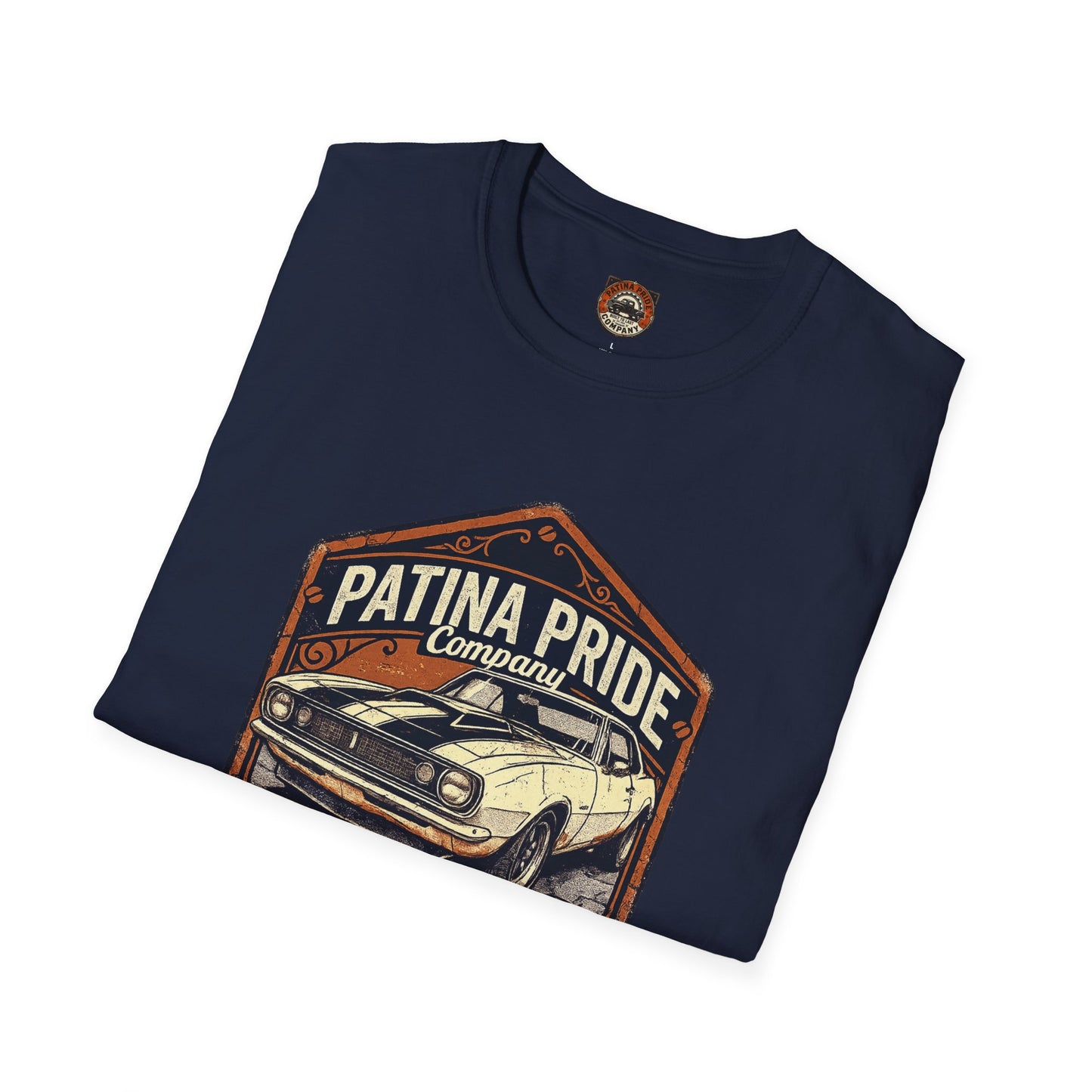 Vintage Patina Pride Car Tee — “Built Not Bought” Classic Muscle Shirt