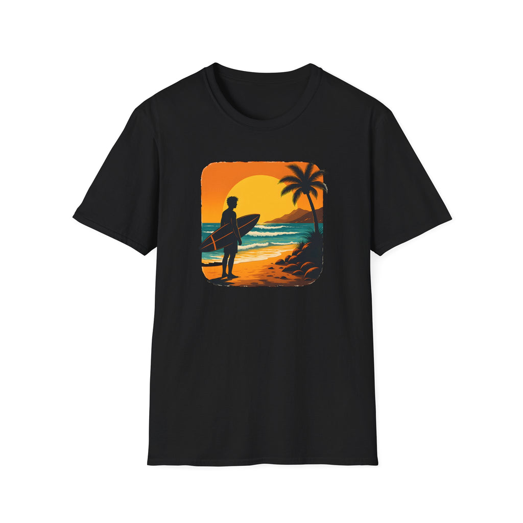 Sunset Surfer on Beach T-Shirt