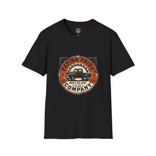 Patina Pride Vintage Truck T-Shirt — "Built to Last" Retro Auto Graphic Tee