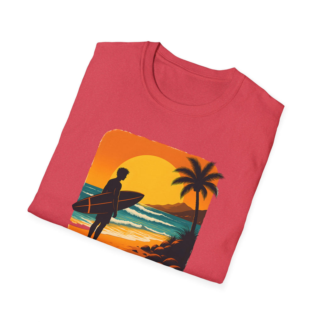 Sunset Surfer on Beach T-Shirt