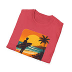 Sunset Surfer on Beach T-Shirt