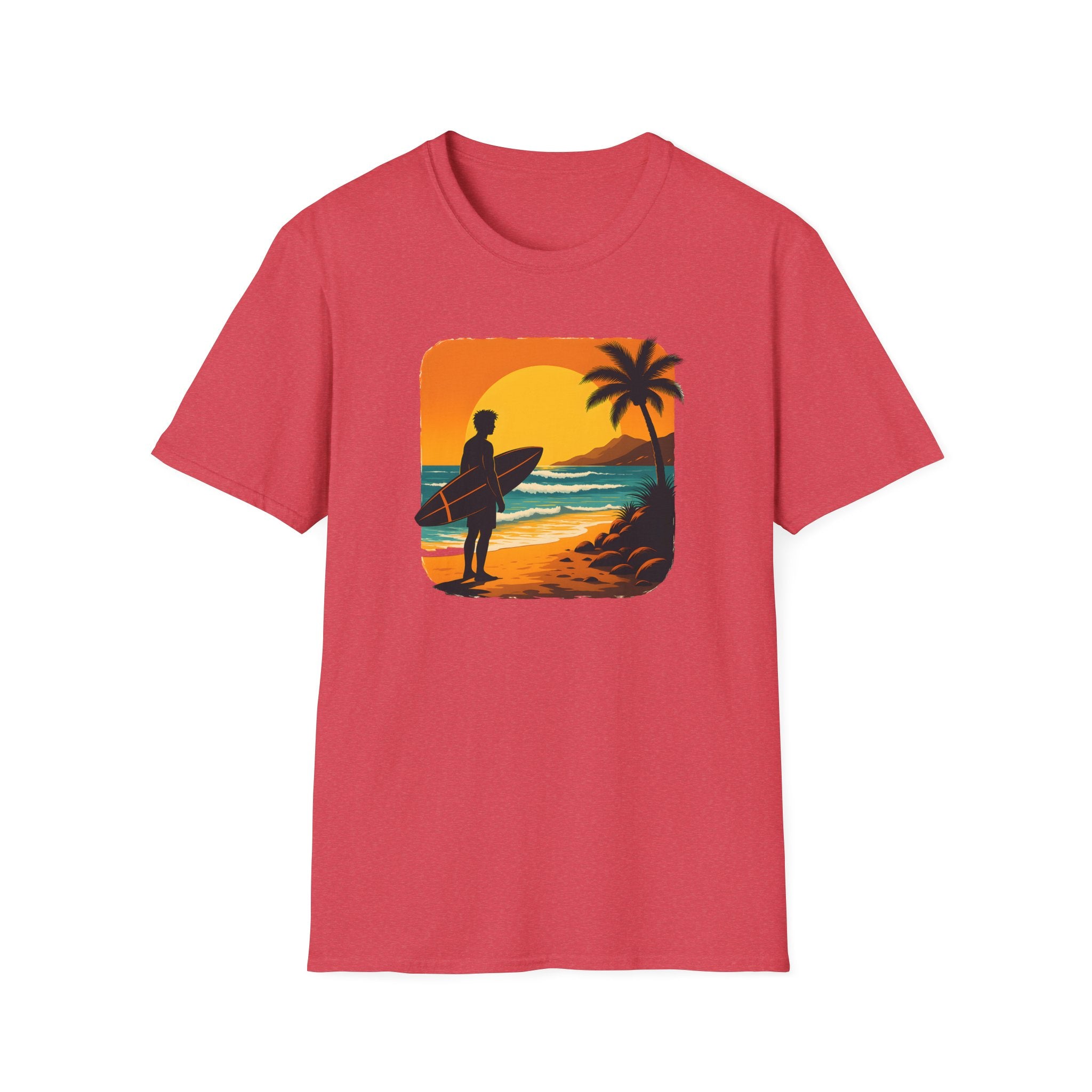 Sunset Surfer on Beach T-Shirt