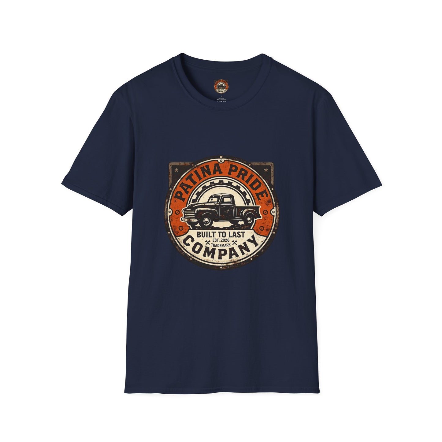 Patina Pride Vintage Truck T-Shirt — "Built to Last" Retro Auto Graphic Tee