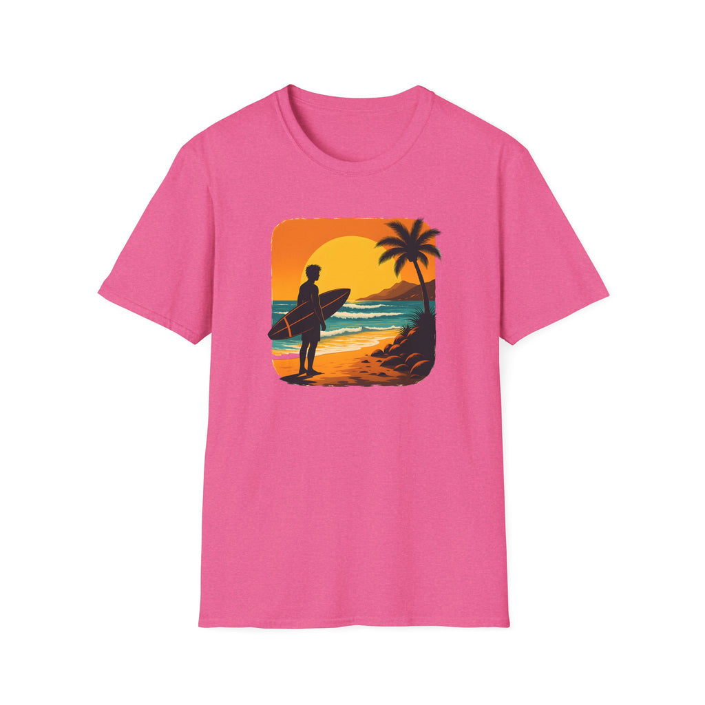 Sunset Surfer on Beach T-Shirt