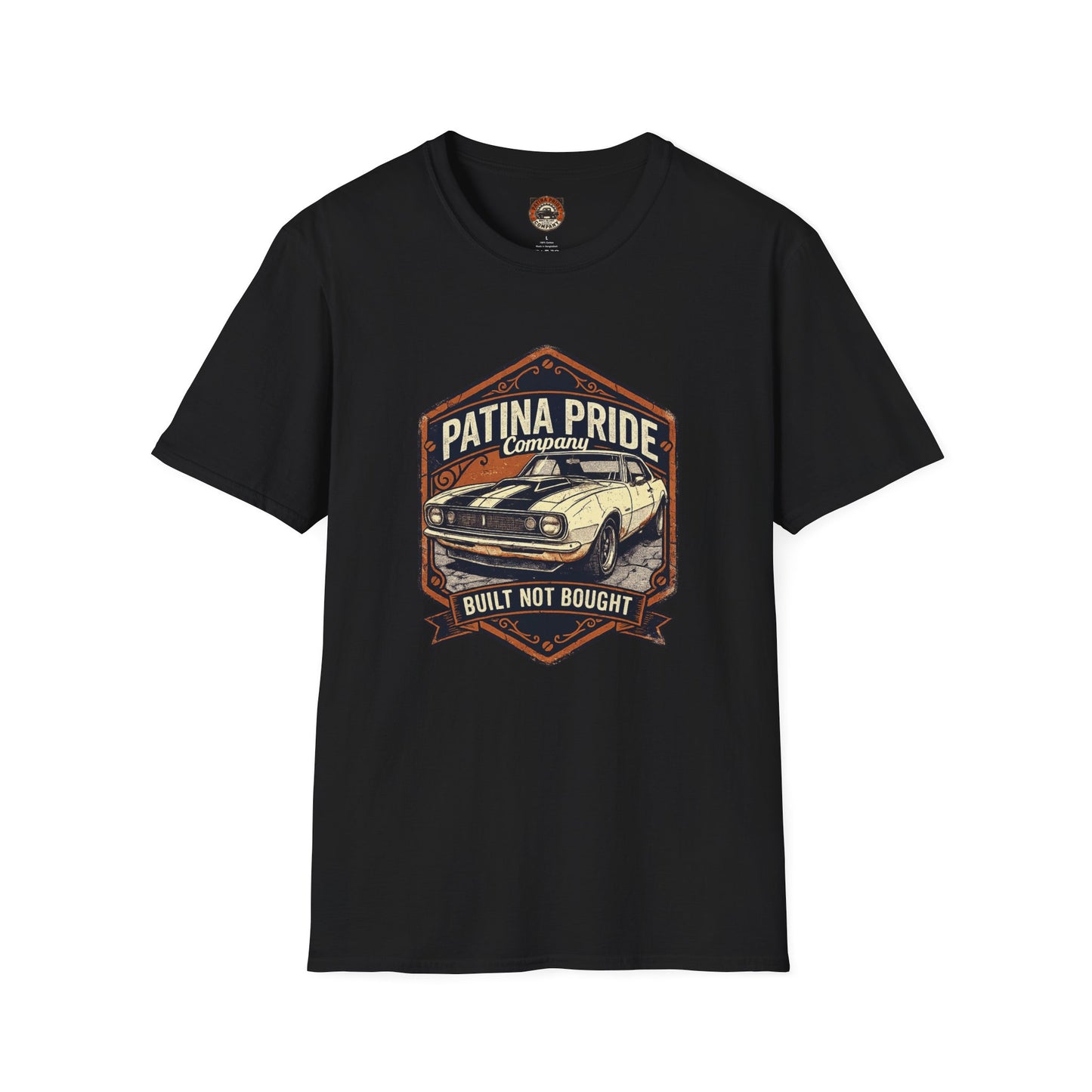 Vintage Patina Pride Car Tee — “Built Not Bought” Classic Muscle Shirt