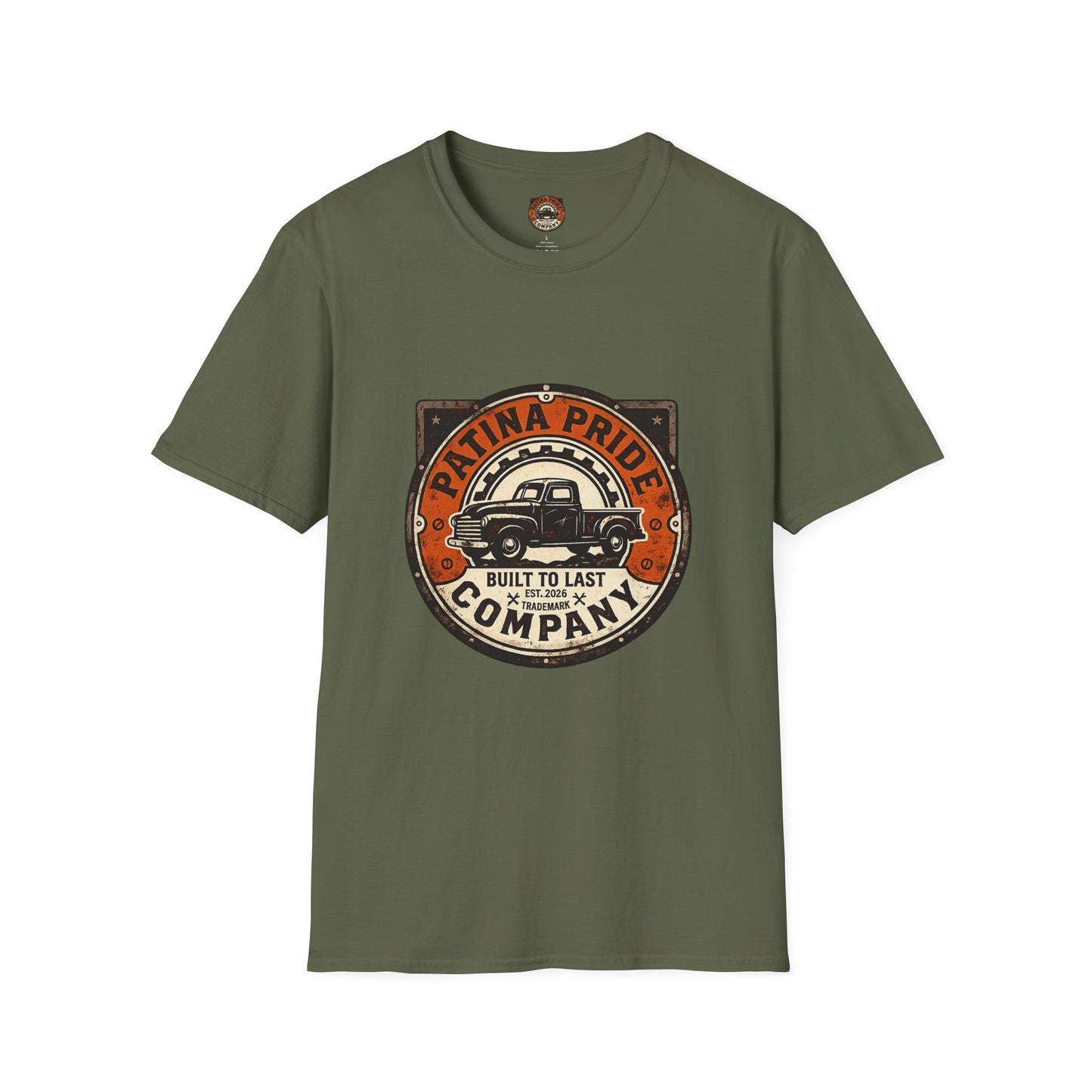 Patina Pride Vintage Truck T-Shirt — "Built to Last" Retro Auto Graphic Tee