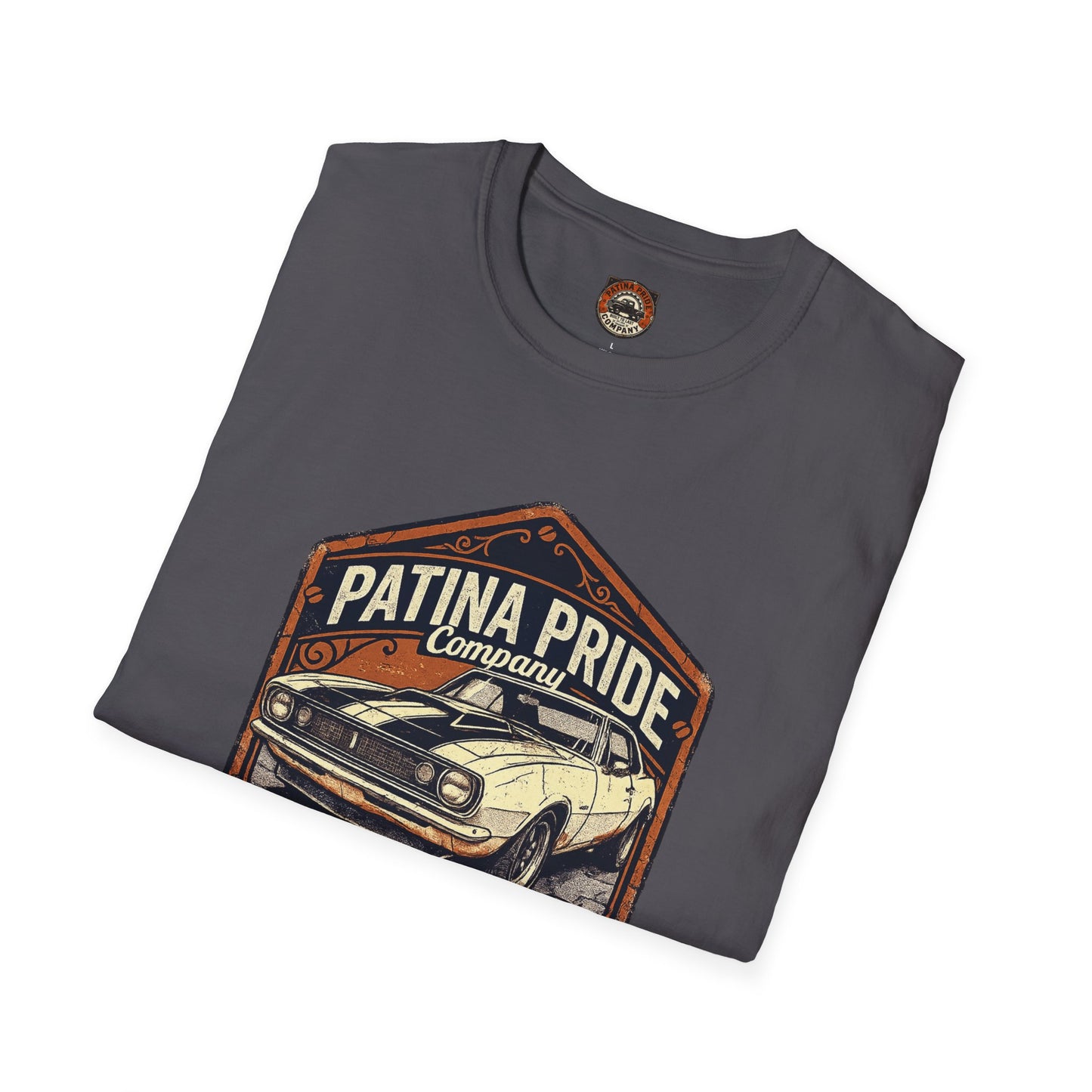 Vintage Patina Pride Car Tee — “Built Not Bought” Classic Muscle Shirt